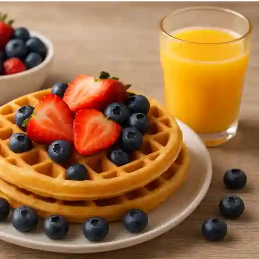 Waffles+ jugo natural