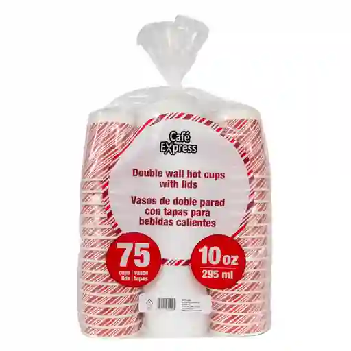 Café Express Vaso Térmico Desechable Con Tapa 10 oz