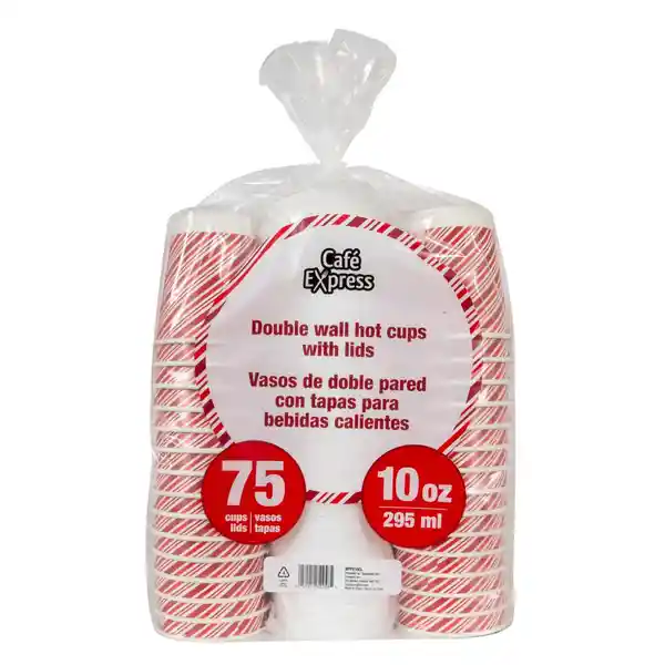 Café Express Vaso Térmico Desechable Con Tapa 10 oz