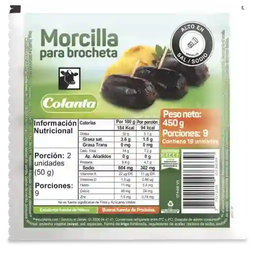 Colanta Morcilla Brocheta