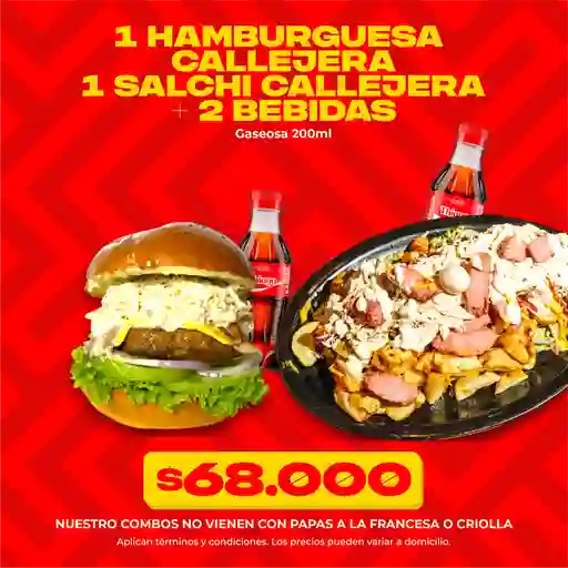 Combo hamburguesa y salchicallejero