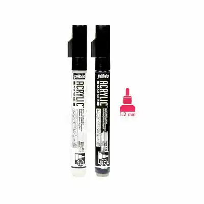 Pebeo Set Marcador Acrylic Blanco/Negro 1.2 mm