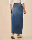 Falda Azul Rivera Medio Talla 8 641G001 Esprit