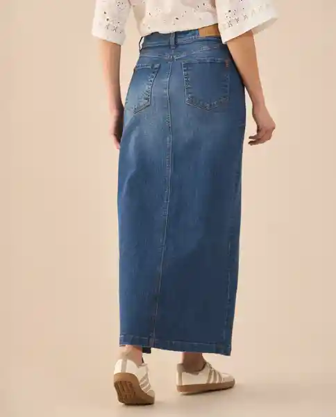 Falda Azul Rivera Medio Talla 8 641G001 Esprit