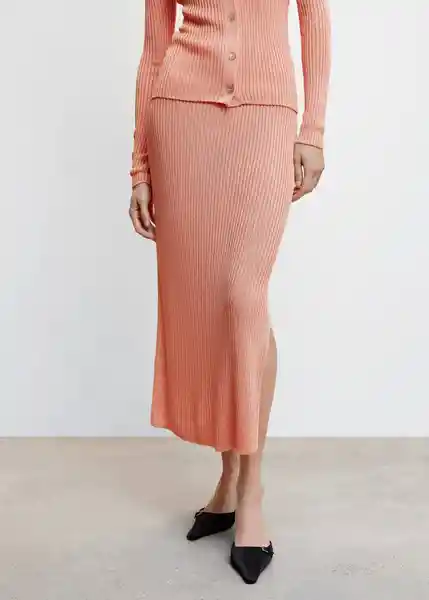 Falda Anto Salmon Talla L Mujer Mango