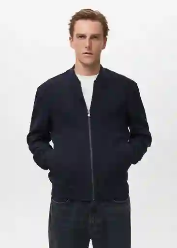 Buzo Sudadera Alludiab Navy Talla M Hombre Mango