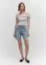 Camiseta Berta-H Offwhite Talla L Mujer Mango