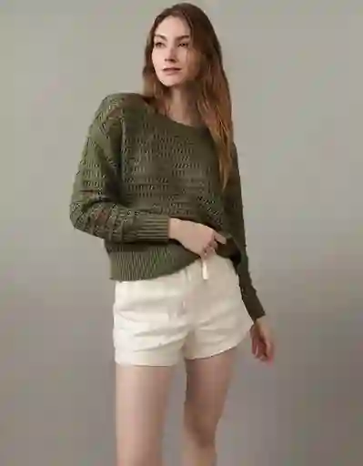 Suéter Mujer Tejido Verde Talla Medium American Eagle 03481174