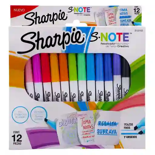 Sharpie Resaltador S-Note Pastel Caja