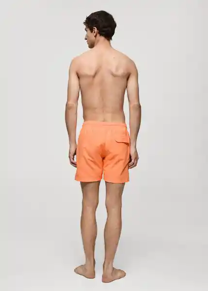 Short Bañador Liso Naranja Fluor Talla M Hombre Mango