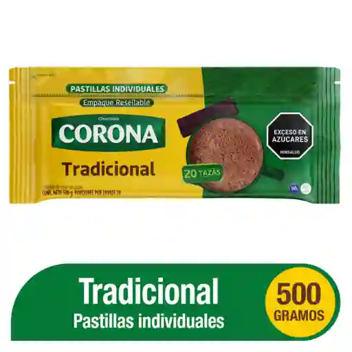 Corona Chocolate de Mesa Tradicional Pastillas Individuales