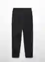 Pantalón Pique Negro Talla 18 Mujer Mango