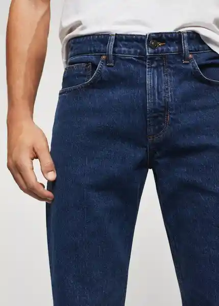 Pantalón Jean Ben Tejano Oscuro Talla 36 Hombre Mango