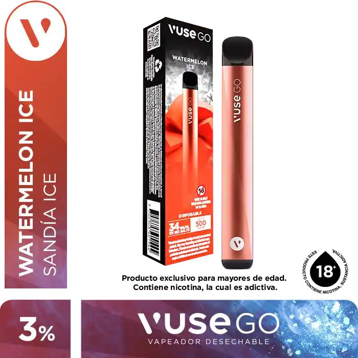 Vaporizador Vuse Go 500 Watermelon Ice 34Mg Paquetex1Und