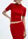 Falda Presley Rojo Talla S Mujer Mango