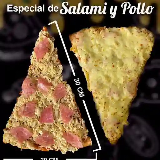 Pizza Salami y Pollo Extragrande