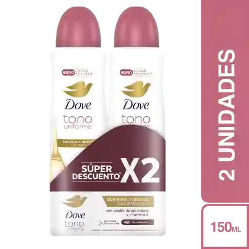 2 x Dove Tono Uniforme Desodorante Mujer 150 mL