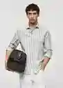 Camisa Rug Verde Talla M Hombre Mango