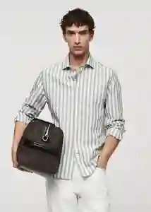 Camisa Rug Verde Talla M Hombre Mango