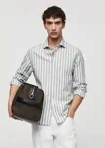 Camisa Rug Verde Talla M Hombre Mango