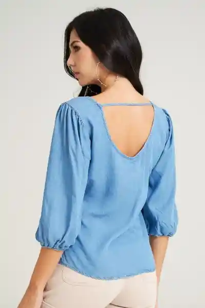 Blusa Bari Color Azul Medio Talla S Ragged