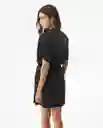 Vestido Denim Dress Negro Jaguar Ultraoscuro Talla S Chevignon