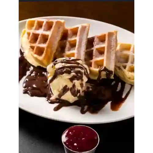 Waffle con Helado