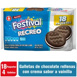 Festival Recreo Galletas de Chocolate con Crema Sabor a Vainilla 