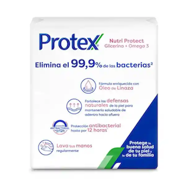 Jabón Antibacterial Protex Omega 3 barra 12x110g