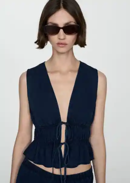 Top Milos Tejano Oscuro Talla S Mujer Mango