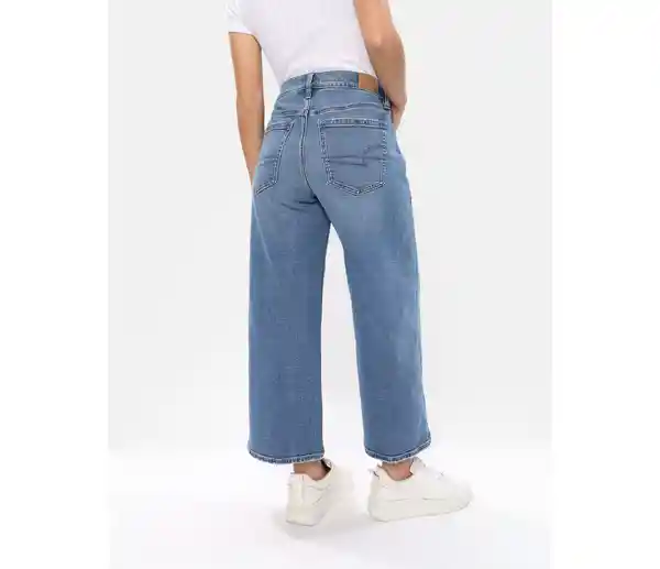 Pantalón Jean Azul Short 9S Wide Leg Crop American Eagle