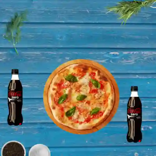 1 Pizza Small + 2 Coca Cola Zero 250Ml