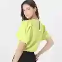 Blusa Cuello Redondo Manga Corta Verde Talla S 728546