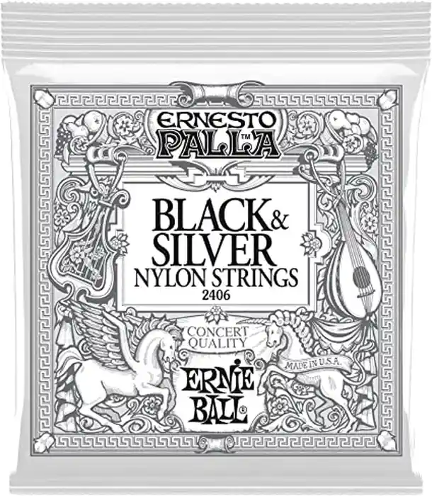 Ernie Ball Encordado Guitarra Acústica Nylon 2406 Bk/Slv