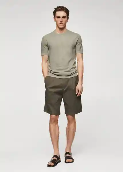 Bermuda Nello Khaki Talla 46 Hombre Mango