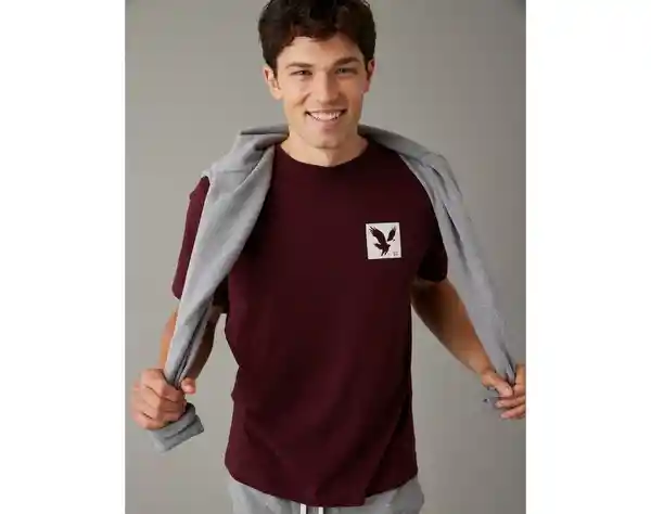 Camiseta Hombre Vinotinto Talla Large American Eagle