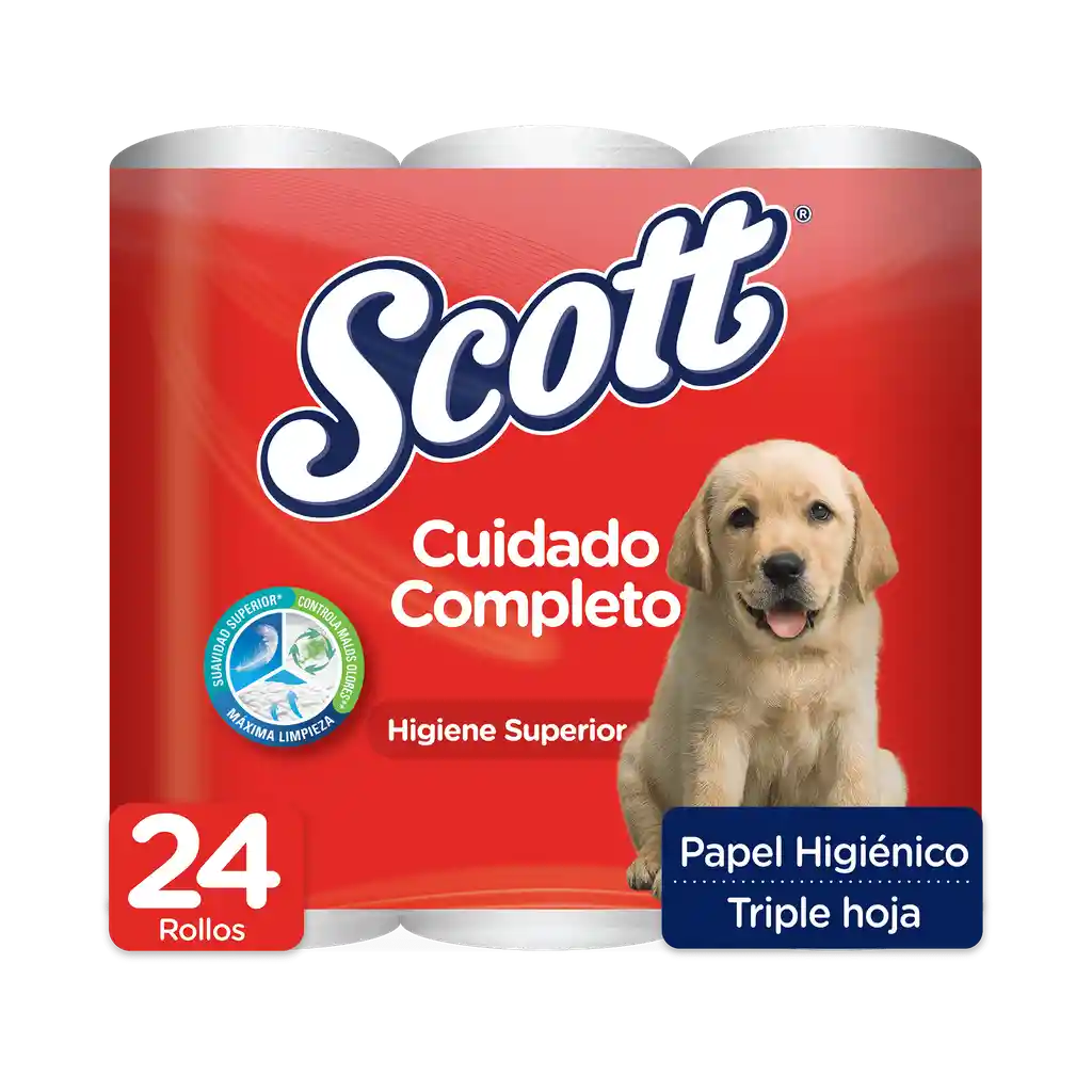 Scott Papel Higiénico Cuidado Completo Triple Hoja