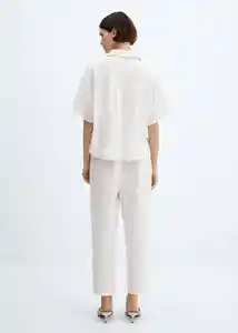 Camisa Mogambo-W Off White Talla M Mujer Mango