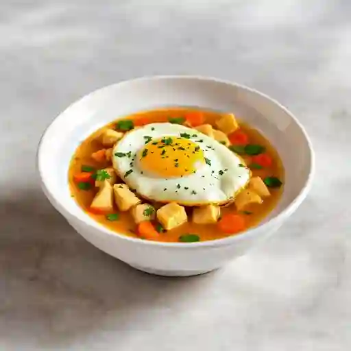 Caldo De Pollo Y Huevo