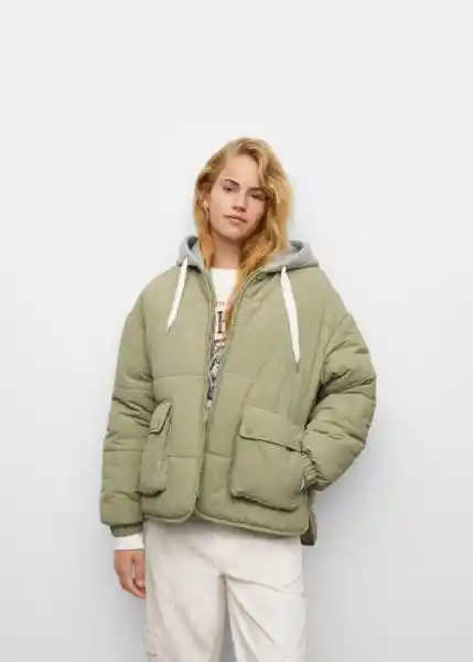 Abrigo Anorak Hood Khaki Talla 22 Teen Niñas Mango