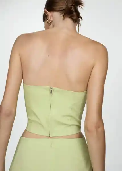 Top Creta Verde Pastel Talla XS Mujer Mango