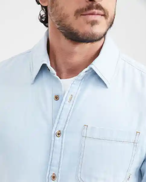 Camiseta Slim Fit Masculino Azul Cristalino Claro T M Chevignon