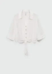 Blusa Mola Off White Talla M Mujer Mango