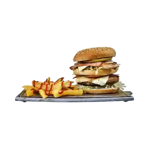 Hamburguesa Combinada Carne y Pollo