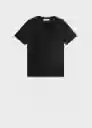 Camiseta Chals Negro Talla L Mujer Mango
