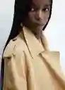 Abrigo Trench Fluid Camel Talla 18 Mujer Mango