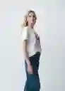 Camiseta Mujer Crudo Puro Claro Talla M 403G046 Naf Naf