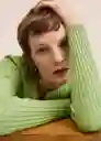 Cárdigan Lisa Verde Talla M Mujer Mango