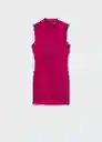 Vestido Lana Fucsia Talla 24 Mujer Mango