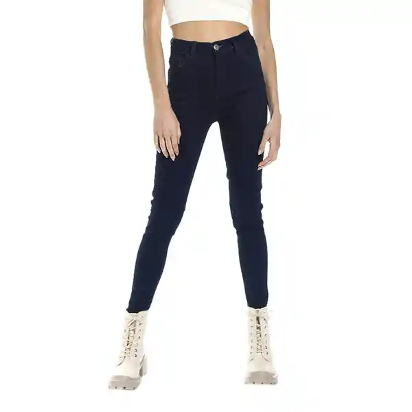 Jean Rise Skinny Mid Azul Oscuro Talla 10